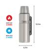 [Top-ranked insulated, stylish water bottle] Thermos Stainless King 1.2L Silver (Thermos Stainless King 40-Ounce Beverage Bottle, Stainless Steel)
