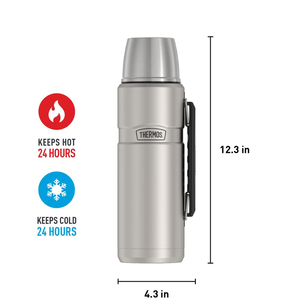 [Top-ranked insulated, stylish water bottle] Thermos Stainless King 1.2L Silver (Thermos Stainless King 40-Ounce Beverage Bottle, Stainless Steel)