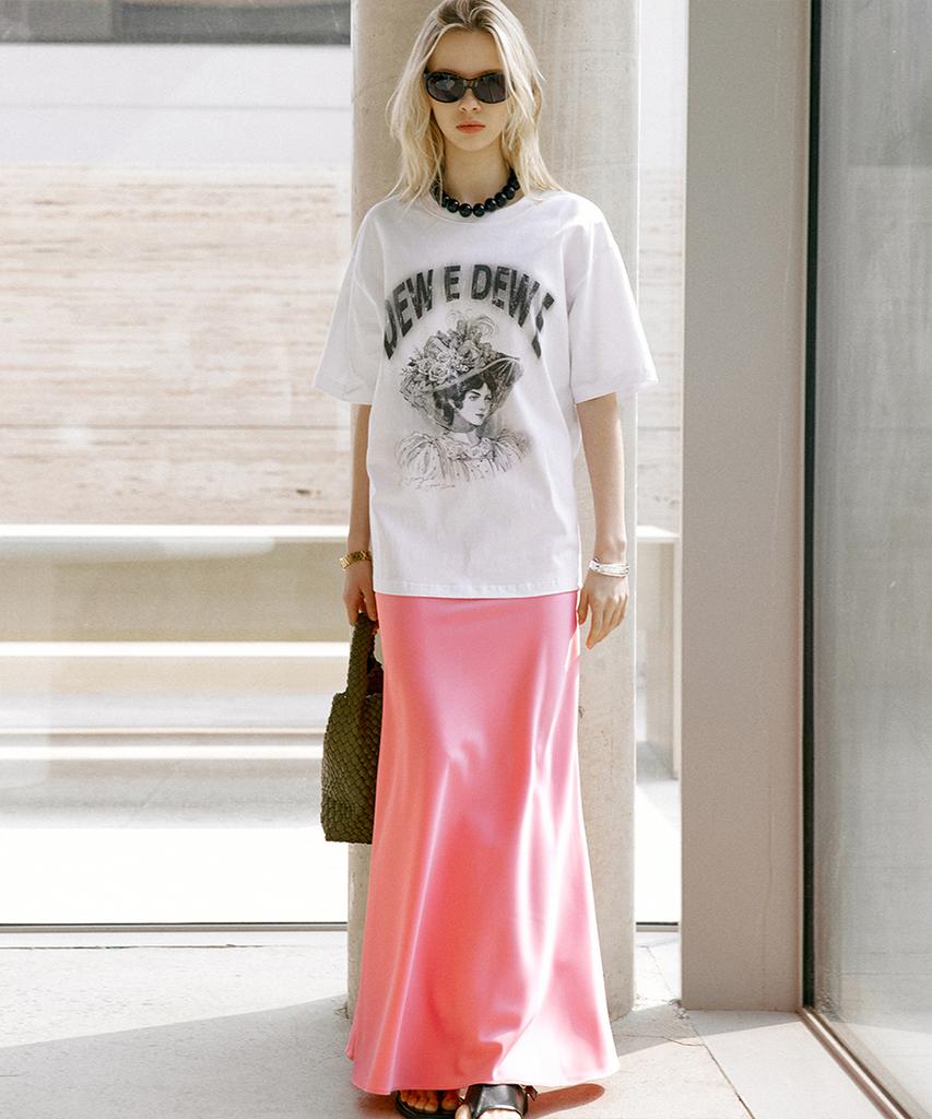 Dyuidyui Satin Maxi Skirt_Pink