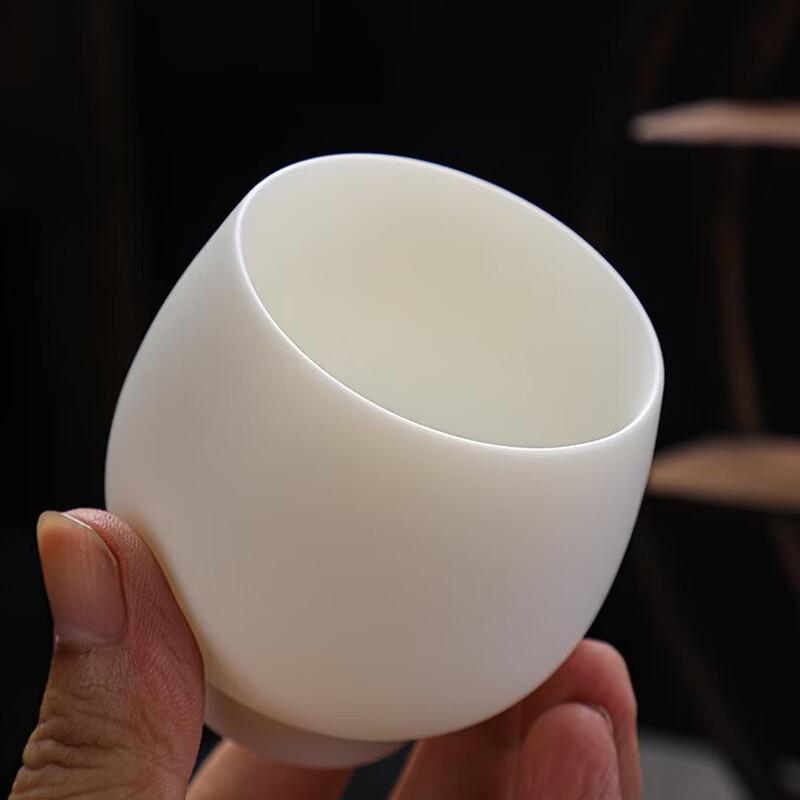 Tuopai Unglazed Matte Mutton-Fat Jade Porcelain Master Tea Cup