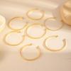 7 Pcs/Set Stackable Gold Color Bracelets Versatile Heart Prints Bracelets  Women