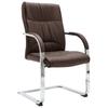 Cantilever Office Chair Brown Faux Leather