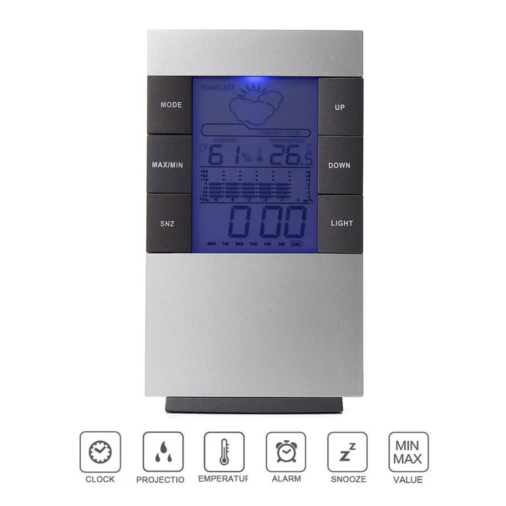 3210 Weather Forecast Creative Home Backlight Electronic Clock Thermometer Hygrometer Alarm Clock