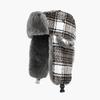 Unisex Retro Plaid Fleece Lined Beanie Hat Winter Warm Ear Protection Cap Cycling Outdoor