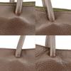 Prada Logo Embossing Handbag Tote Bag Brown Calfskin/Nylon Unisex Used