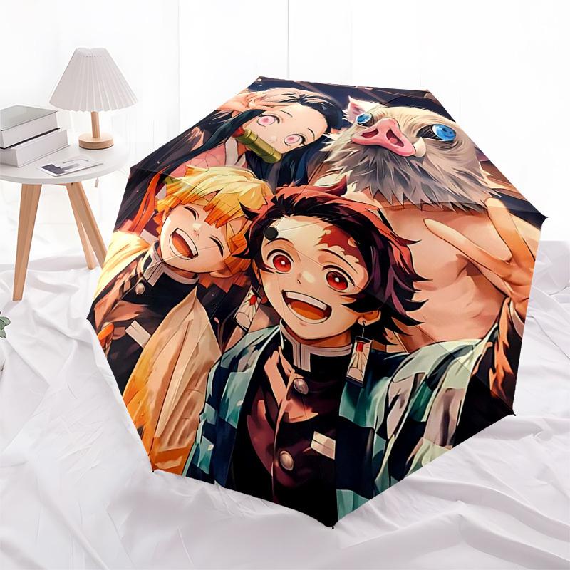 

1pc Demon Slayer Selfie Umbrella: Automatic Opening/Closing, Portable 3-Fold Design, 8-Bone Iron Frame, Outdoor - Perfect Gift for Fans, Travelers, Da