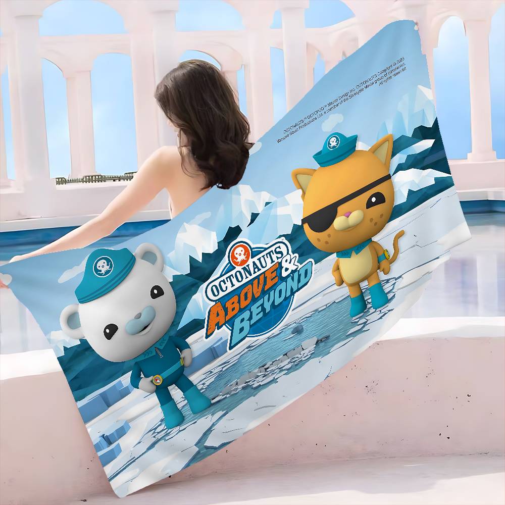 The O-Octonauts Cartoon Bath Towel Microfiber Soft Water Absorbing Breathable For Girl Kids Decorative Cartoon Beach Towel