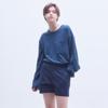 Moseu Pintuck Cotton Shorts_Navy