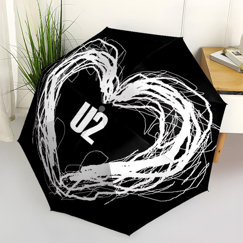 

1pc Heart U2 Automatic Open/Close Umbrella - Compact Travel Umbrella with 8-Rib Durable Frame, Lightweight & Portable yy251023002