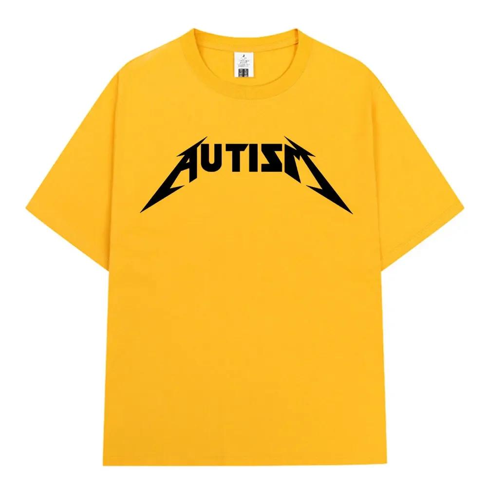 T-shirt Meme Rock Metal Autismo Unisex Moda Unisex Hip Hop Manica Corta Magliette Oversize 100% Cotone Magliette Comode Streetwear