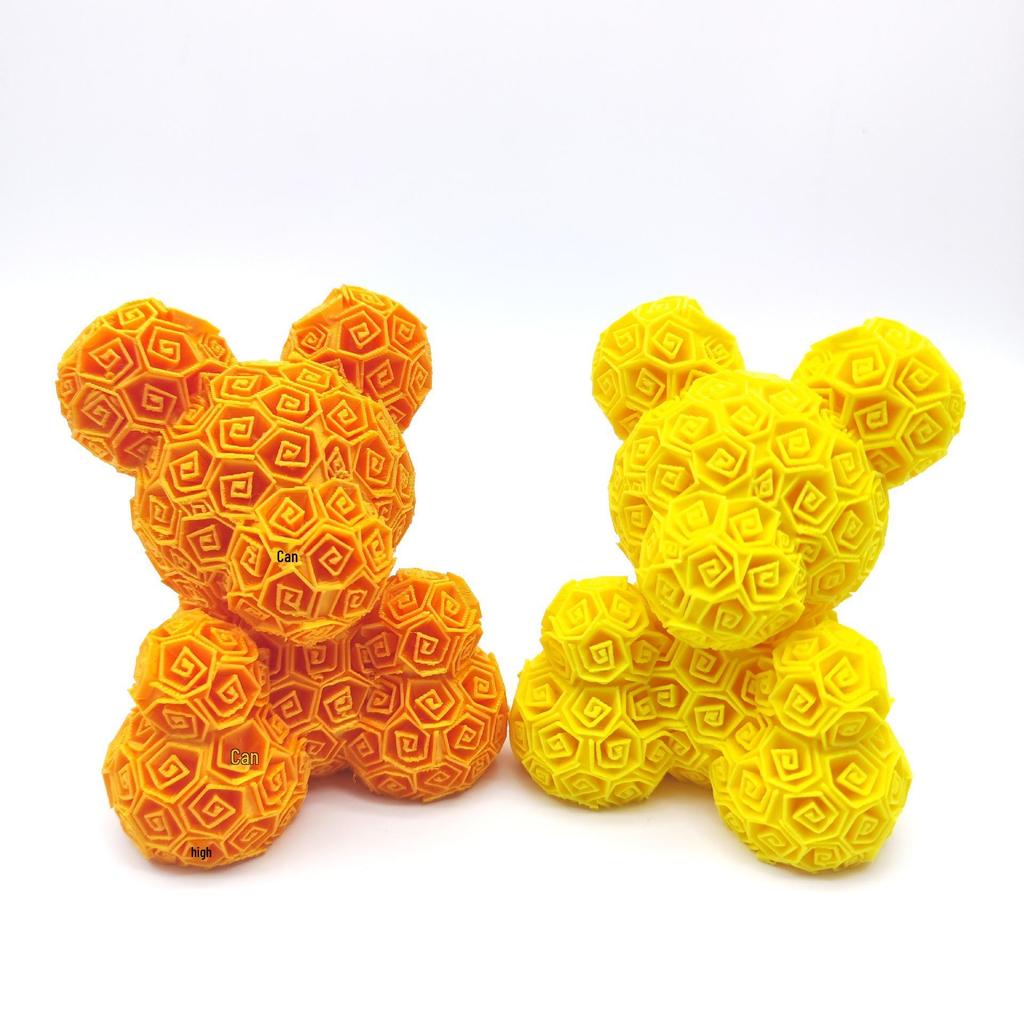 3D Printed Rose Bear Desktop Ornament - Valentine's Day or Birthday Gift Souvenir