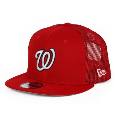 New Era MLB 9FIFTY Washington Nationals Mesh Snapback Cap, Red, Free Size