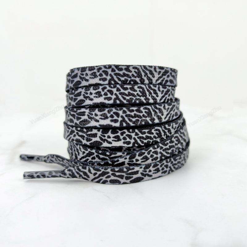 1 pereche șireturi cu textură crăpată, plate, pentru adidași AF1/AJ, șireturi de modă cu imprimeu leopard, 120/140/160CM, șnururi pentru pantofi