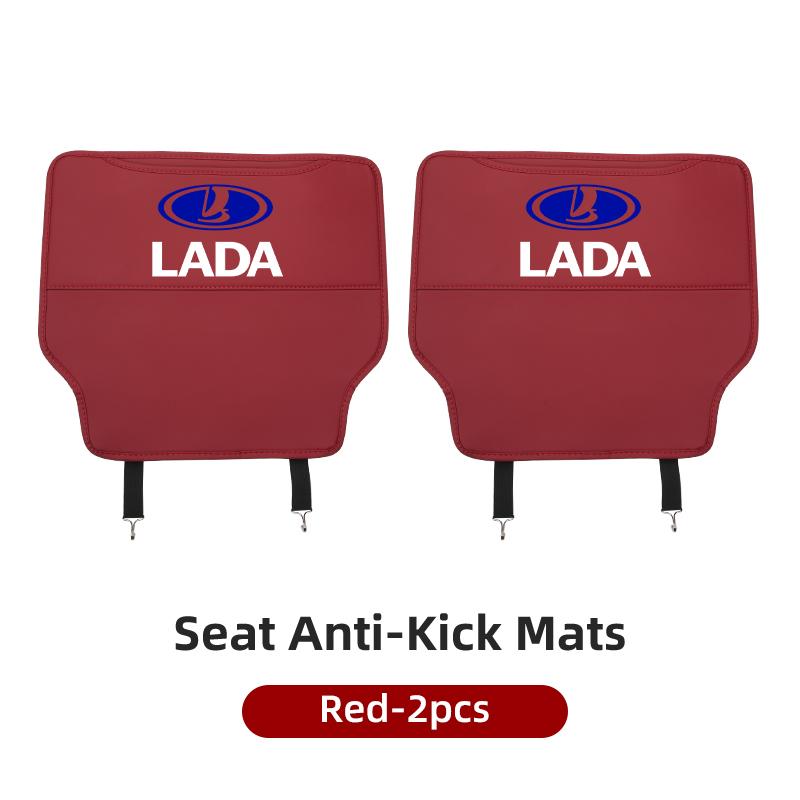 AHTFPU1 Car Leather Half-Cover Seat Anti-Kick Mats Pad Storage Pouch For Lada Vesta Niva Samara Kalina Largus Priora Xray Granta