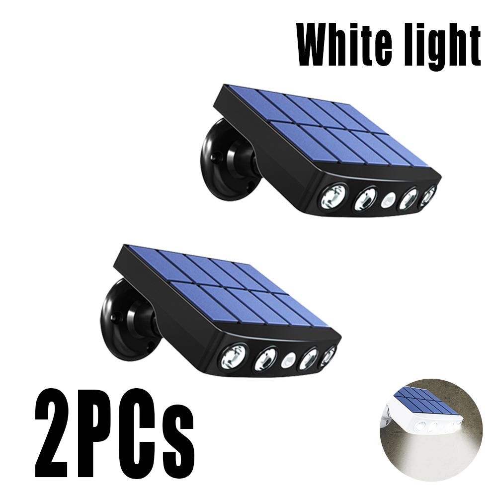 1-4PC solenergi LED-lys utendørs bevegelsessensor dekorasjon overvåkingslys balkong vanntett spotlight 4LED solar hagebelysning