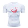 Men's Compression Workout T-shirt, Red Drip Smiley Face Grap