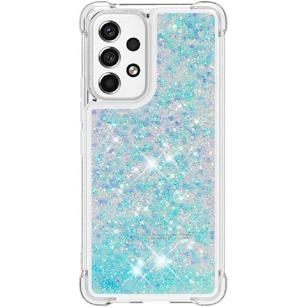 Compatible with Samsung Galaxy A53 5G Case Glitter Cute Clear Phone Case Floating Quicksand Shockproof Protective Bumper Silicone Soft TPU Case for