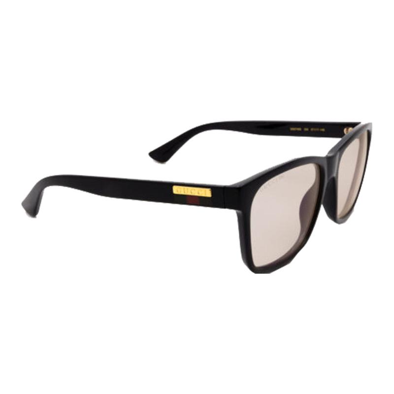 GUCCI Black Square Frame Anti-Blue Light Lens Sunglasses