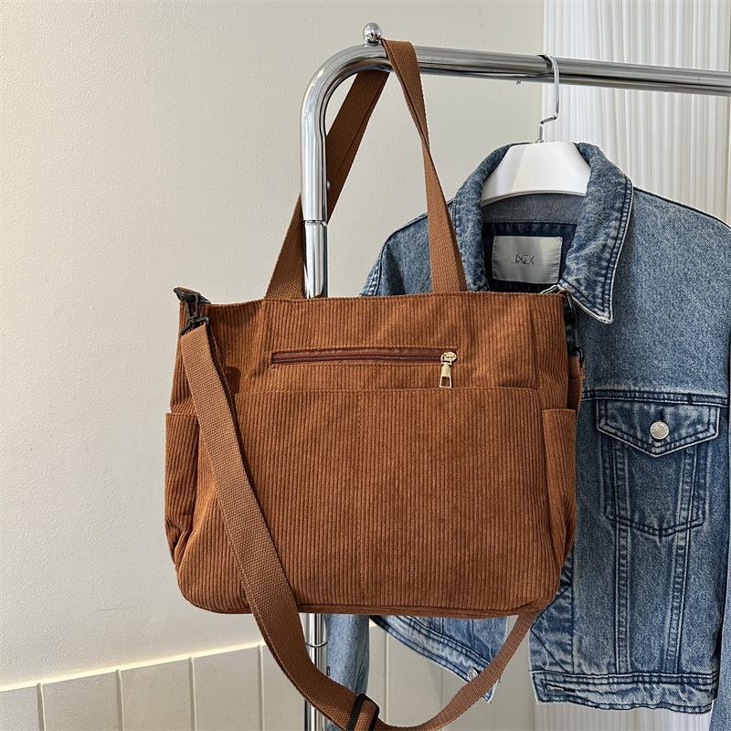 Casual Large Capacity Solid Color Tote Bag Hundred Shoulder Tote Crossbody Bag