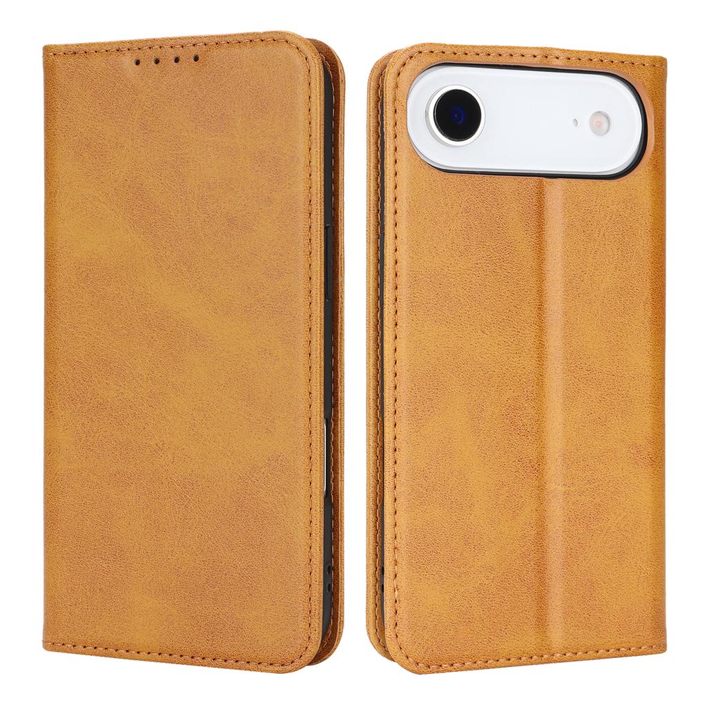 För iPhone 17 Air Fodral PU-läder Kalvtexturerat Magnetisk Stängning Smartphone-skydd