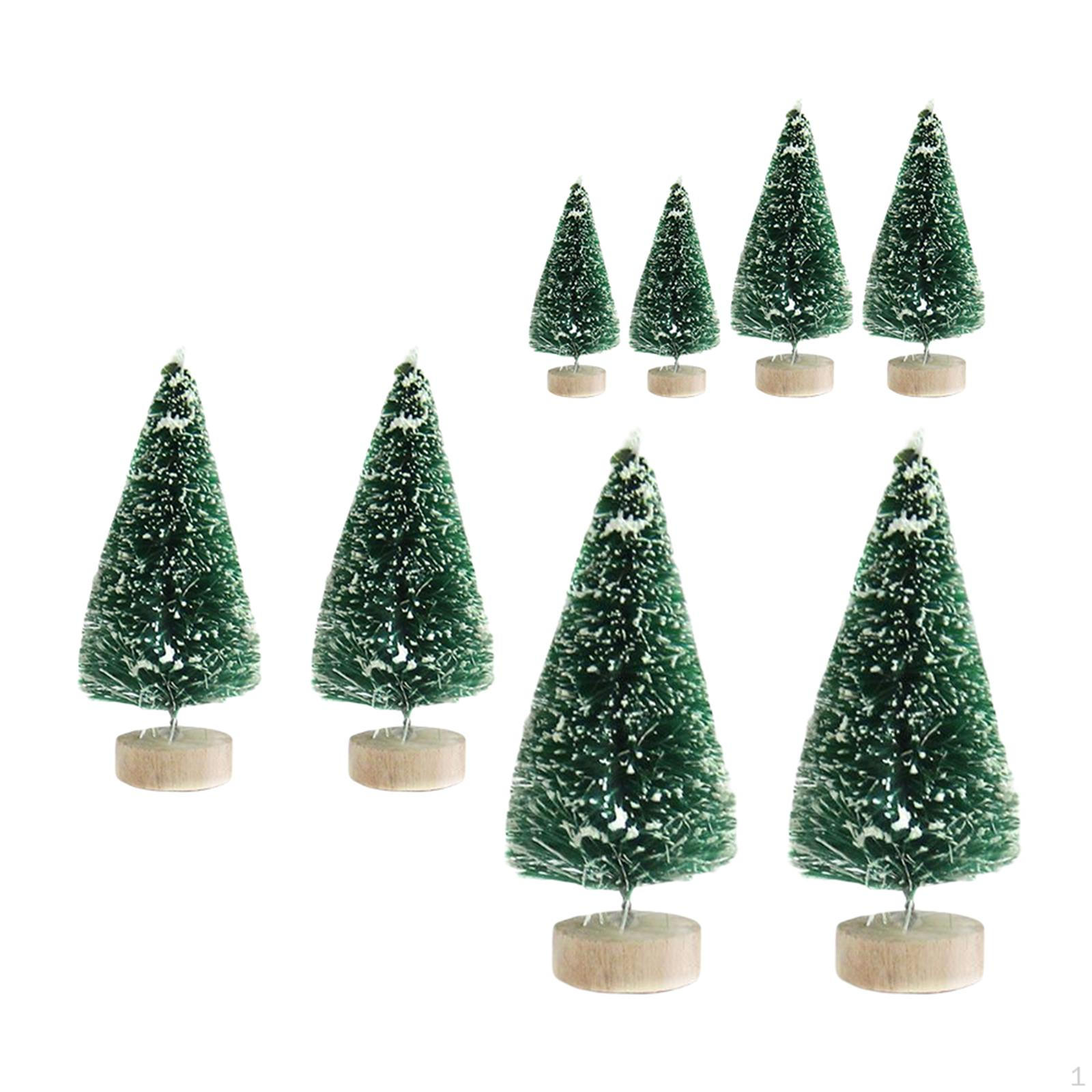 

8 шт. настольных миниатюрных сосен 4 размера мини искусственные рождественские украшения для домашнего декора столешницы темно-зеленого