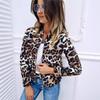 Spring/Autumn Women's Baseball Jacket Fashion Leopard Loose Stand-Collar Zip-Up Cardigan Coat