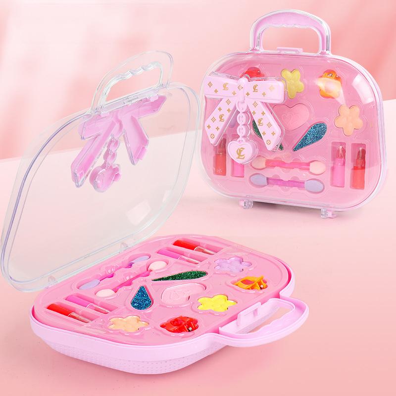Children'S Girls Makeup Toys Set Cute Bow Bag Eyeshadow Palette Lipstick Girls Birthday Party Dress Up Makeup Toys Best Gifts