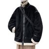 Men's Trendy Suede Velvet Faux-Fur Motorcycle Coat with Loose Lapel