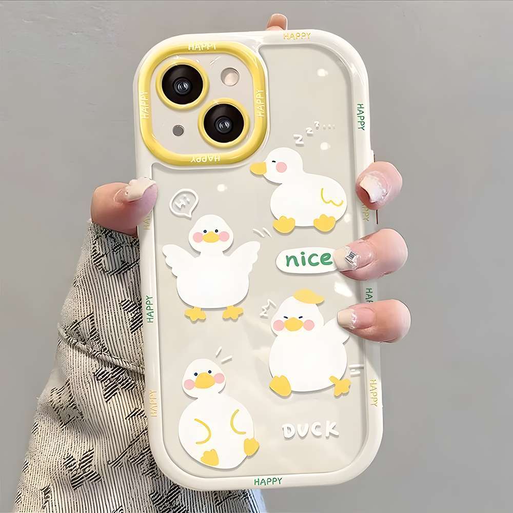 Funny Duck Suitable for iPhone17ProMax Mobile Phone Case 14 Apple 13 Fine Holes 12/15 Premium 16 Soft Case