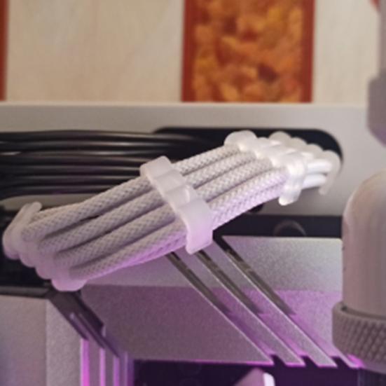 24Pcs/Set PP Cable Comb Reusable 6/8/24Pin Computer Power Cable Clamp Organizer Cord Management for Desktop