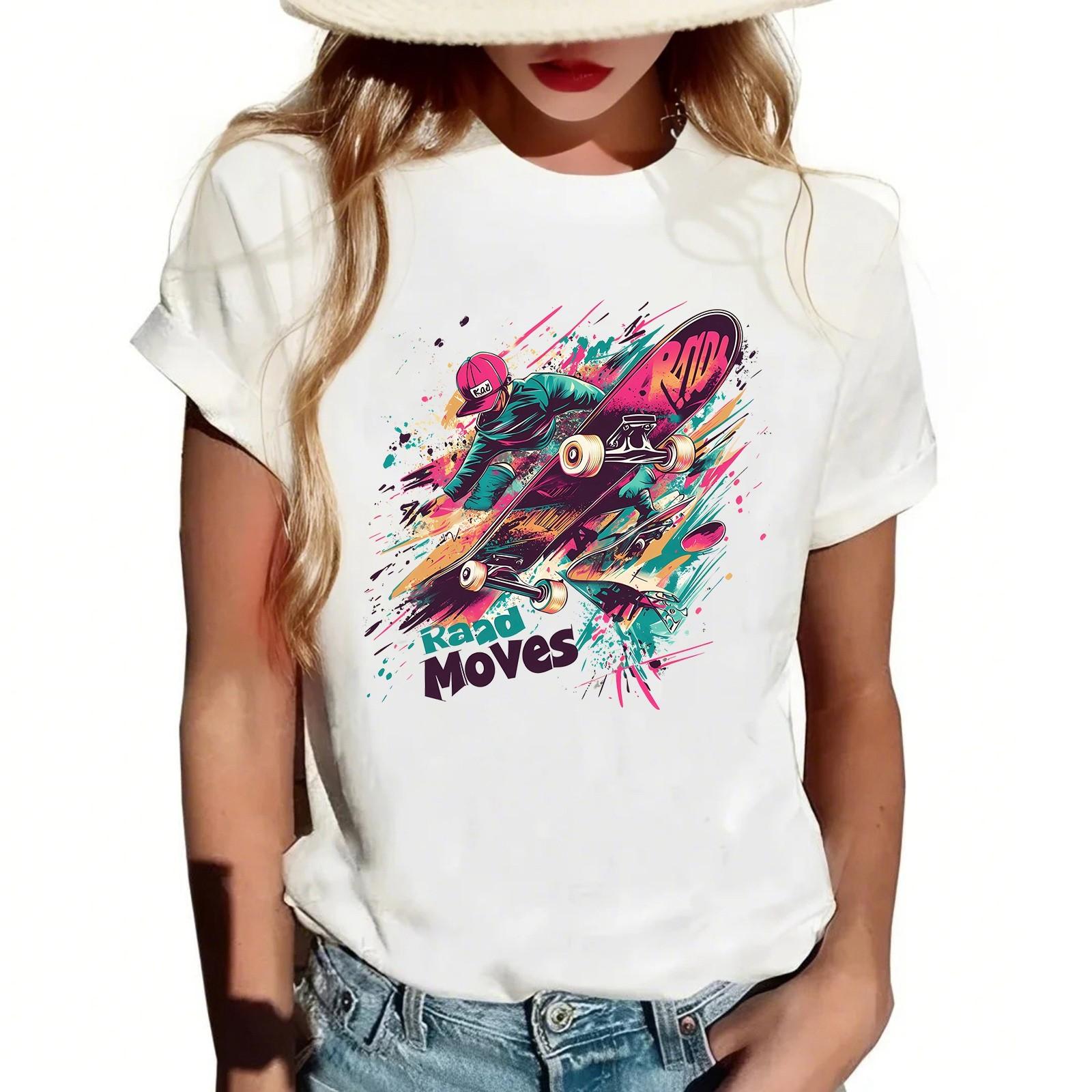 

Женская повседневная футболка с круглым вырезом и короткими рукавами с принтом L темно-зеленого