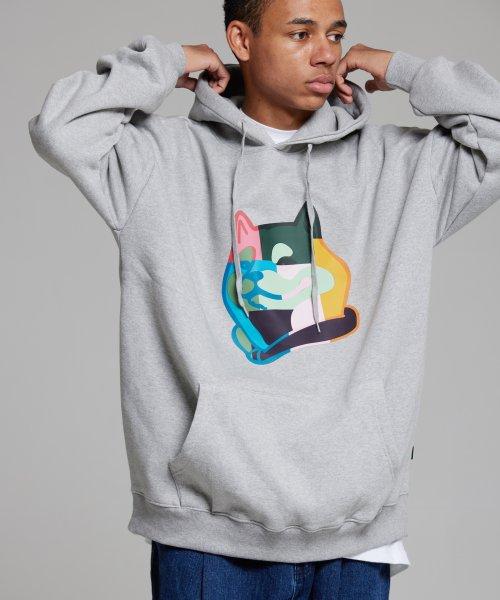 Cream Soda Lab Lab Multi Patch Parku Hoodie Gray M
