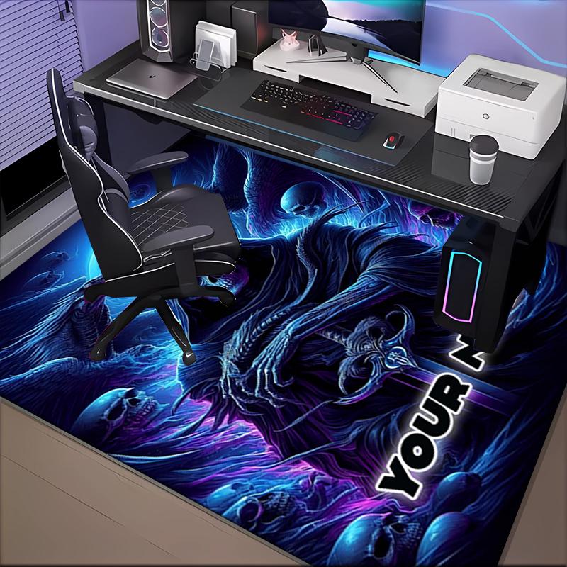 1PC Custom Name Ethereal Death And Skulls Theme Floor Mat Ideal for Living Room, Game Rooms, Office, Bedroom,Floor Mat Playful Design127