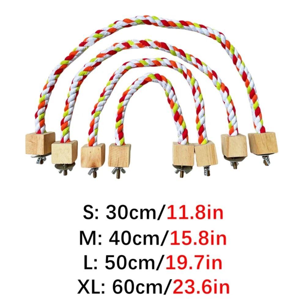 Elastic Pet Bird Bite Toys Wood Parrot Climbing Toys New Cotton Rope Toys