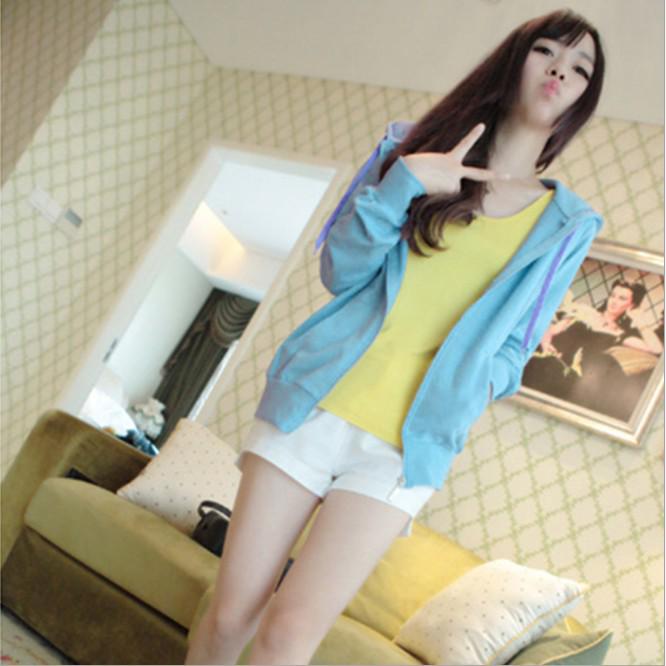 2026 Autumn Women's Long Sleeve Hooded Zipper Cardigan Jacket - Solid Color, Thin Sweatshirt for Students