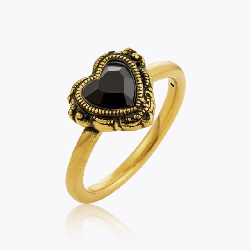 Love Retro Chic Heart Ring Copper Adjustable Pearl Ring For Women Highend Accessory Fashion