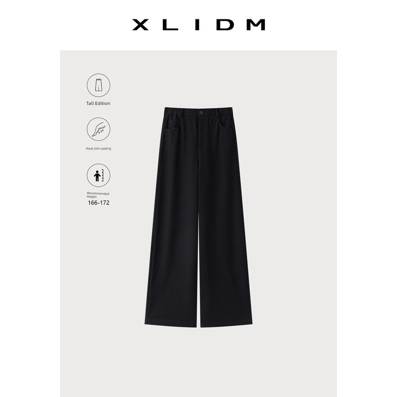 

Women s Clothing: Twill Straight-Leg Wide-Leg Floor-Length Pants for Curvy Women, Spring Season, Slightly Flared, Hip-Covering, Casual Suit Pants Versatile Black-Tall Version (Ready in Stock) 2XL