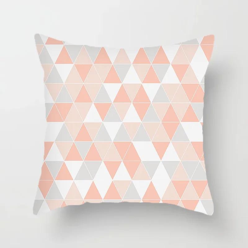 Geometryczna Prosta Różowa Poszewka na Poduszkę Biuro Sofa Poszewka na Poduszkę Luksusowy Wystrój Domu Poszewka na Poduszkę