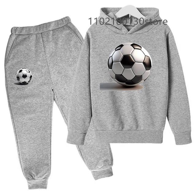 Ensemble sweat à capuche et pantalon de sport de football pour tout-petits, manteau printemps-automne pour enfants de 3 à 12 ans, vêtements de loisirs pour garçons et filles