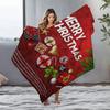 Festive Christmas Throw Blanket Cozy Reversible Holiday Flannel Blanket Soft Warm Decorative Couch Bedspread Gift