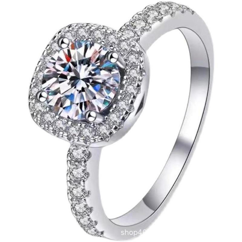 

Корейское кольцо-сумка квадратной формы из муассанита S925 для женщин - Элегантный дизайн с полным бриллиантом, Идеальный подарок на День святого Валентина Size 11