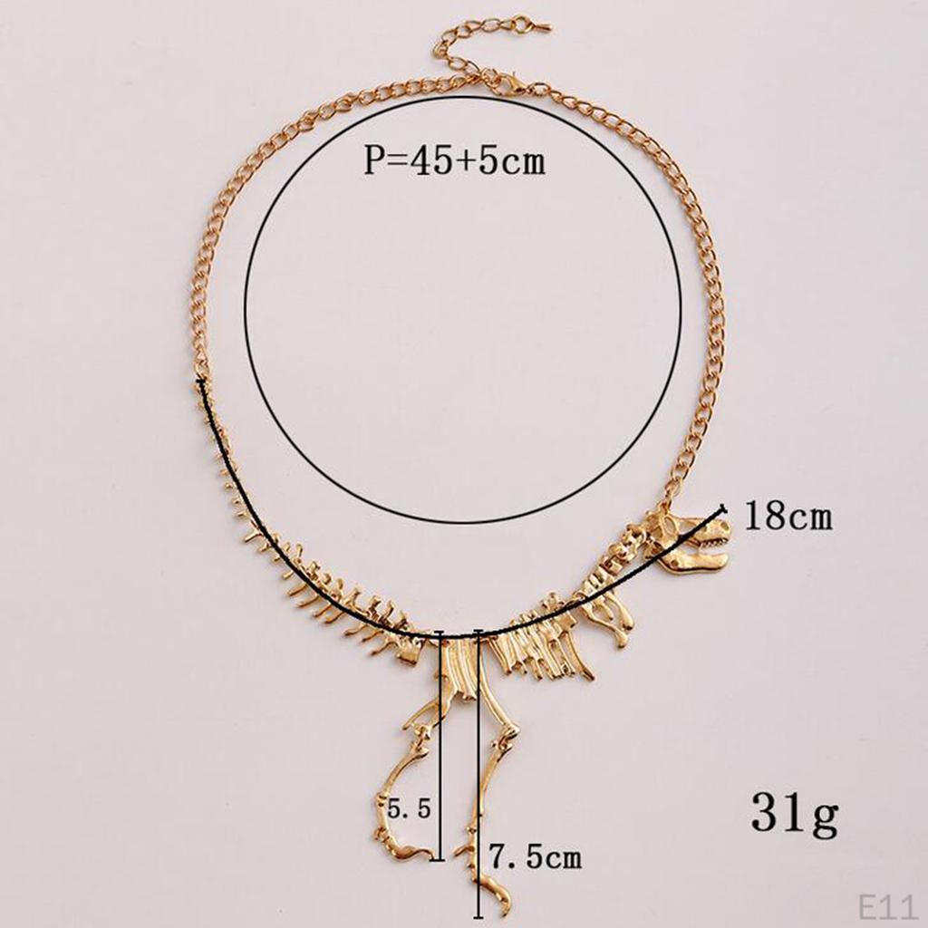 Antique Dinosaur Skeleton Choker Necklace Collar Biker Men Jewelry