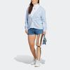 Adidas Gestreifter Strick-Cardigan mit Einreiher für Damen Tops Hellrosa Blau IP3760