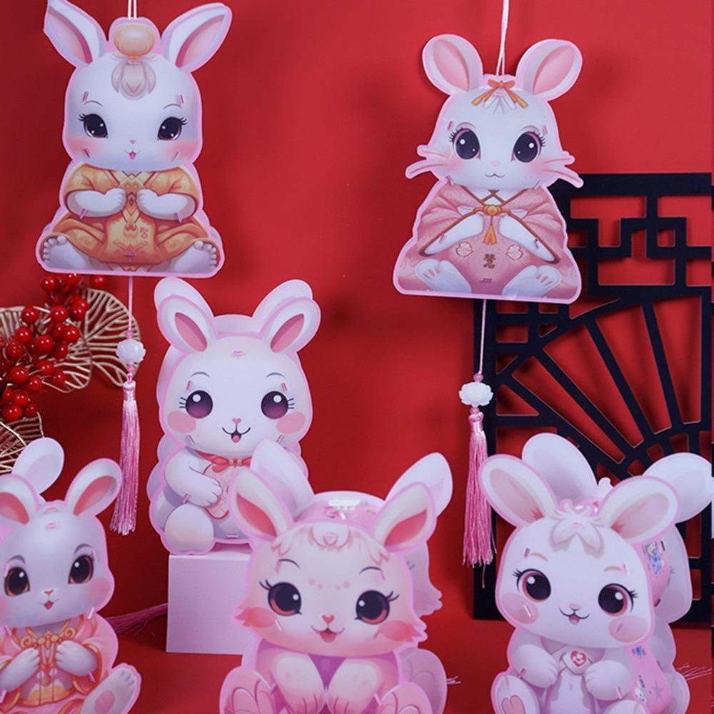Cute Festival Lantern Material Kits DIY Craft Cartoon Rabbit Lamps  Women
