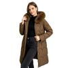 New cotton-padded women's medium and long styles, thickened, slim, thin and warm, fashionable big fur collar cotton-padded women's clothes