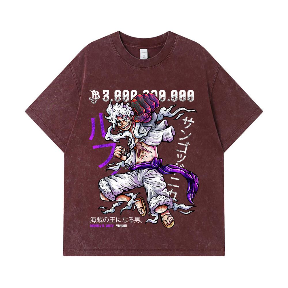 275 GSM Washed T-shirts 100% Cotton One Piece V3 Sun God Nika Print Unisex Heavy Cotton T Shirt