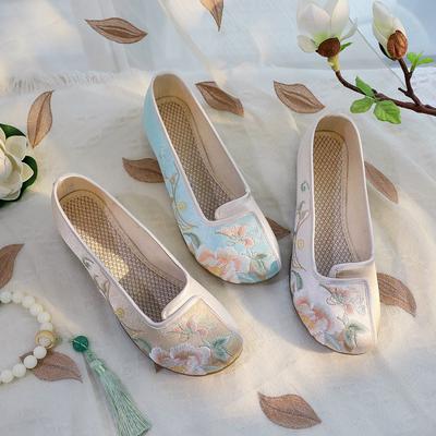 [Dieyi] 2024 New Chinese Style Cloth Shoes Cheongsam Temperament Single Shoes Old Beijing Retro Embroidered Shoes Ancient Shoes