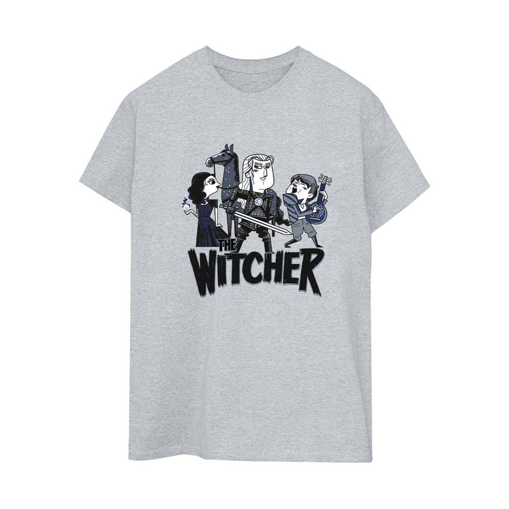 Netflix Womens/Ladies The Witcher Team Illustrated Cotton Boyfriend T-Shirt