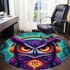 1pc Owl Headphones Office Round Area Rug, Under Office Chairs Bedroom Living Room Home Decor, Room Deco, Available In Various Sizes