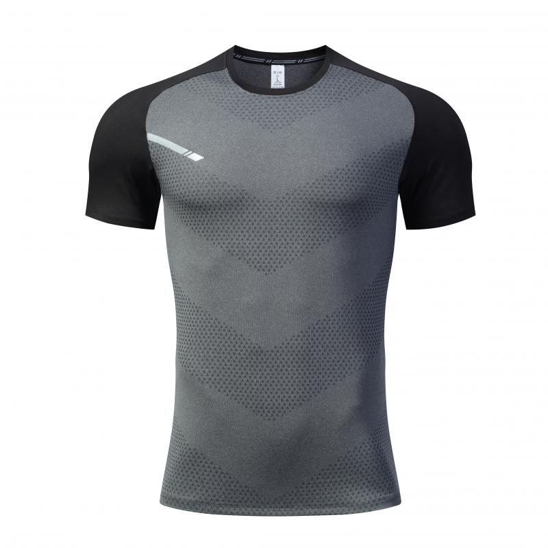 

Мужская спортивная футболка для бега на открытом воздухе, топы для тренировок, марафона, баскетбольные майки, фитнес-джоггеры, эластичная, с коротким рукавом XXXL серый